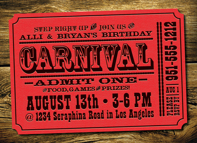 kid's/Child's Carnival invitation