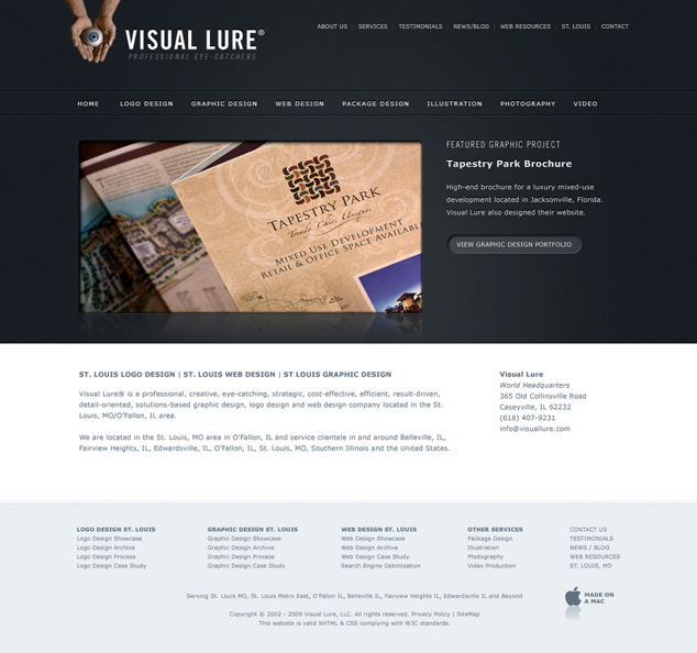 new Visual Lure website design