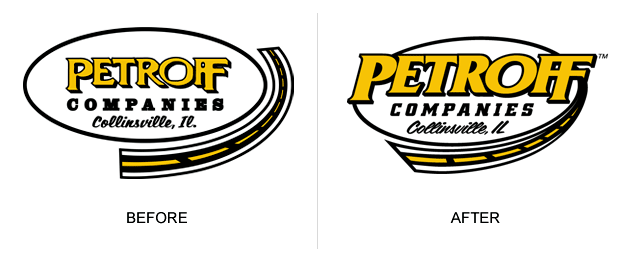 Petroff Logo Design, Before and After