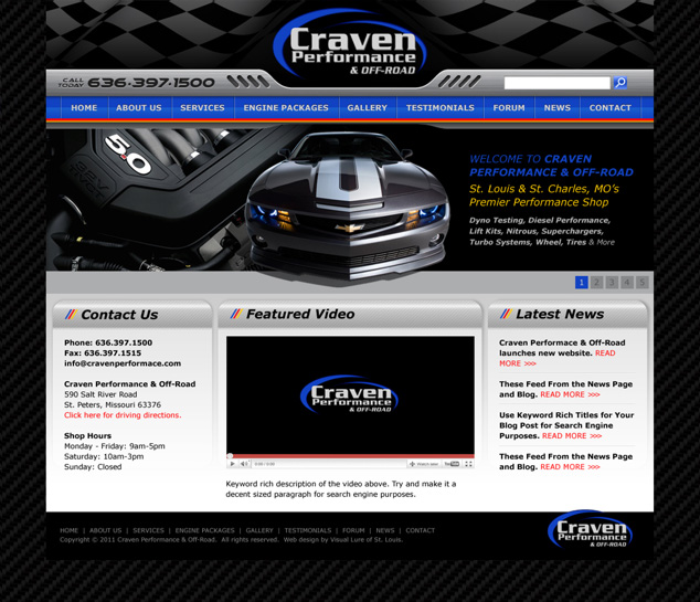 St. Louis web design for auto performance company