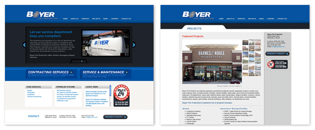 new WordPress website design for Boyer Fire Protection