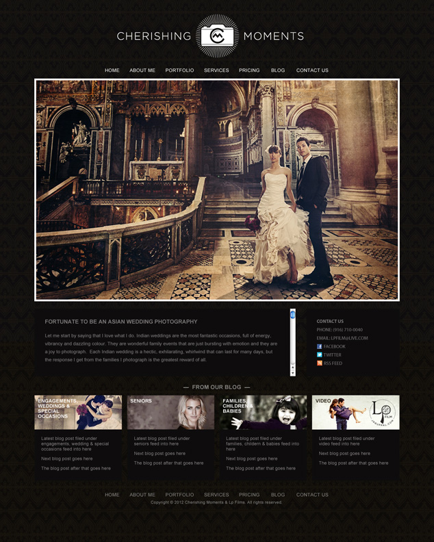 about us page design for photography website