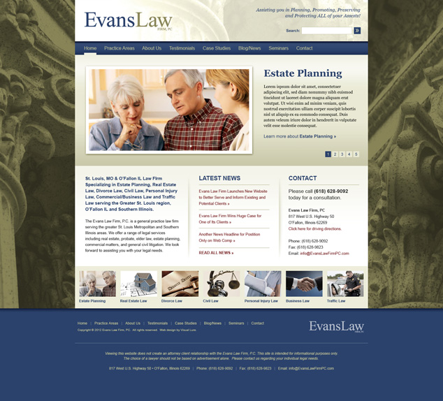 St. Louis WordPress web design for Evans Law