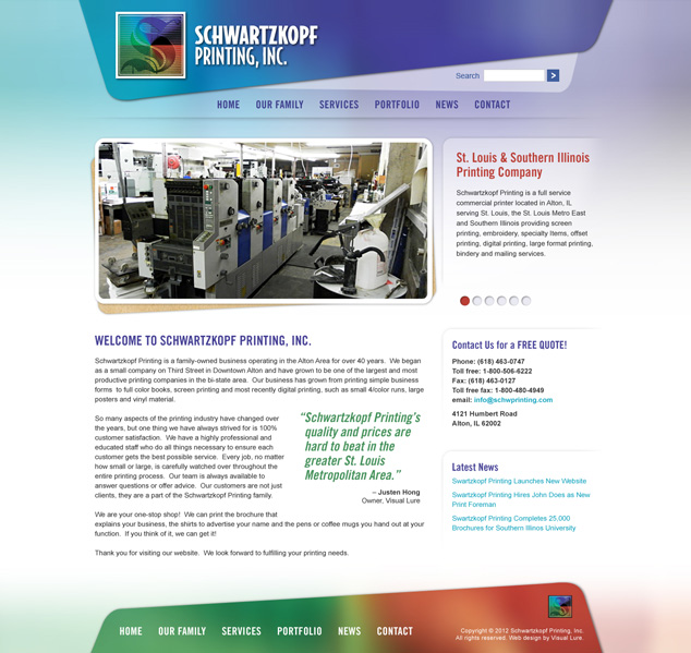 St. Louis WordPress web design for Alton IL printer