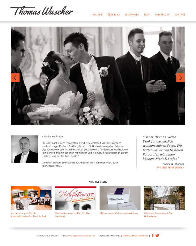 Custom WordPress Web Design for German photographer