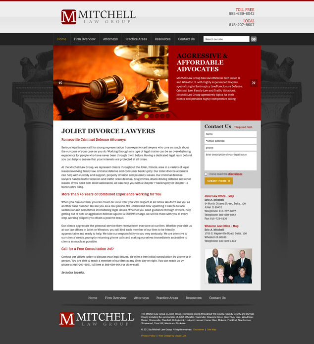 Custom WordPress Website Design for Chicago, IL Law Firm Visual Lure