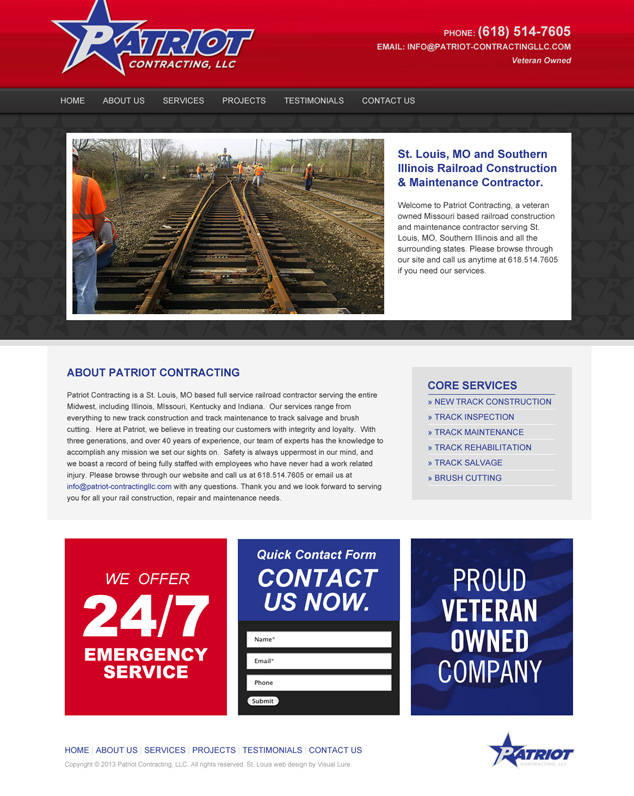 St. Louis web design for Patriot Contracting in WordPress