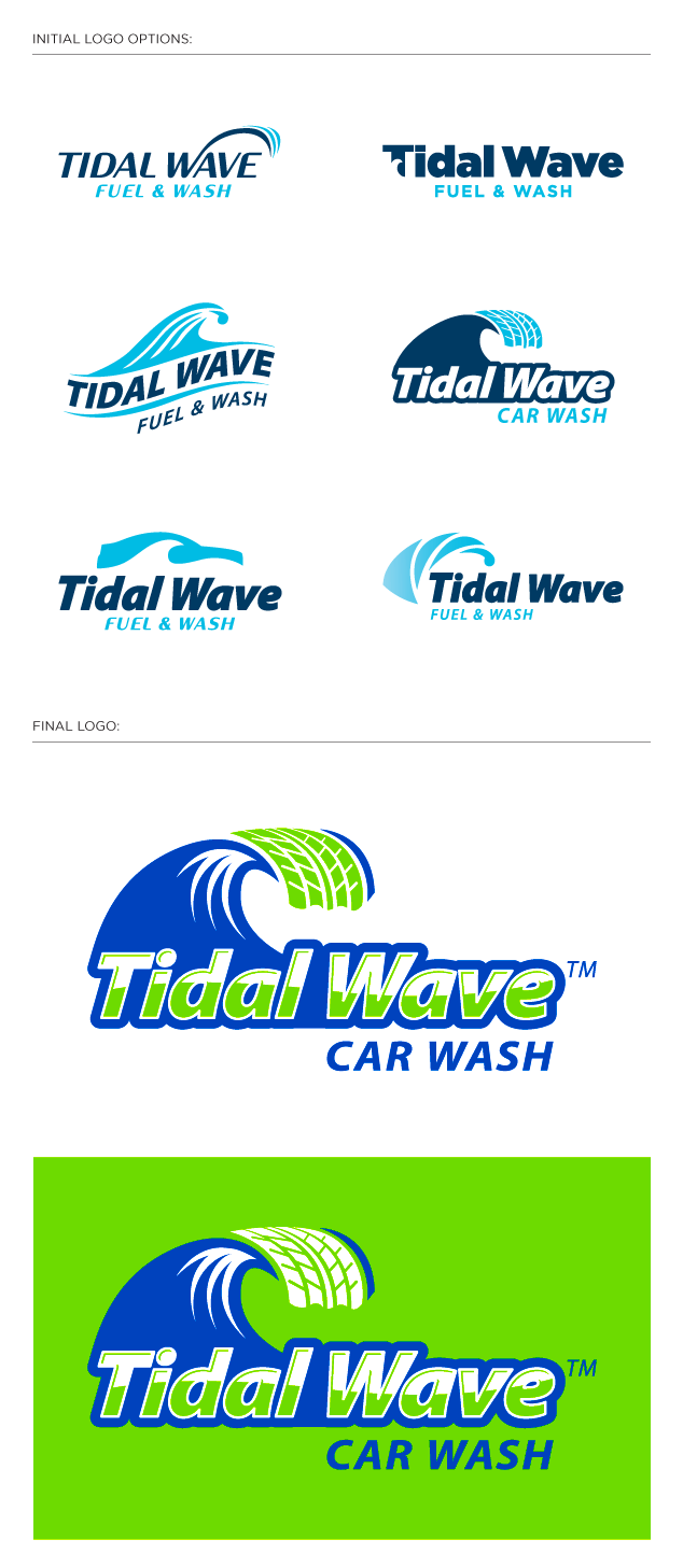 St. Louis logo design for Tidal Wave car wash gas station