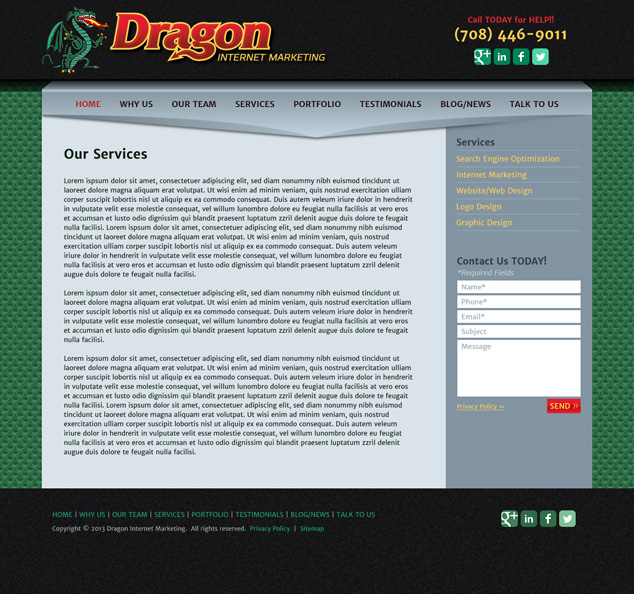 Chicago WordPress design for Dragon Internet Marketing