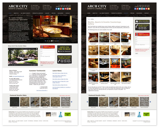 web design St. Louis for Arch City Granite & Marble