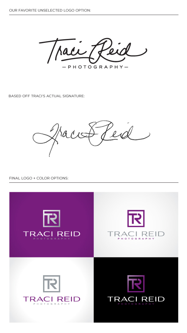 traci reid photography logo design