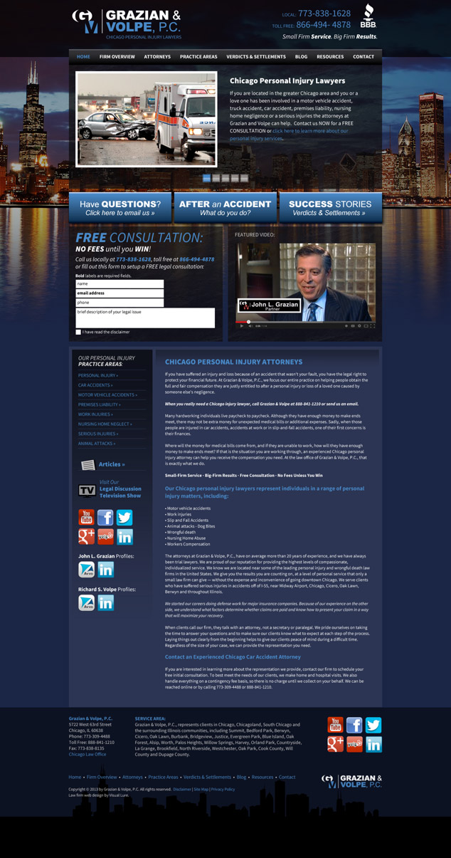 WordPress Website for Chicago Personal Injury Attorneys Visual Lure