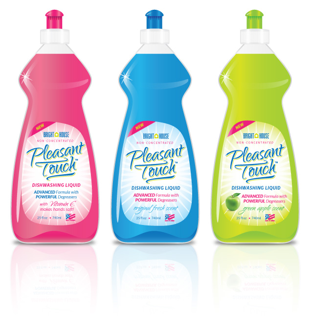 package graphic design for Pleasant Touch Dish Soap