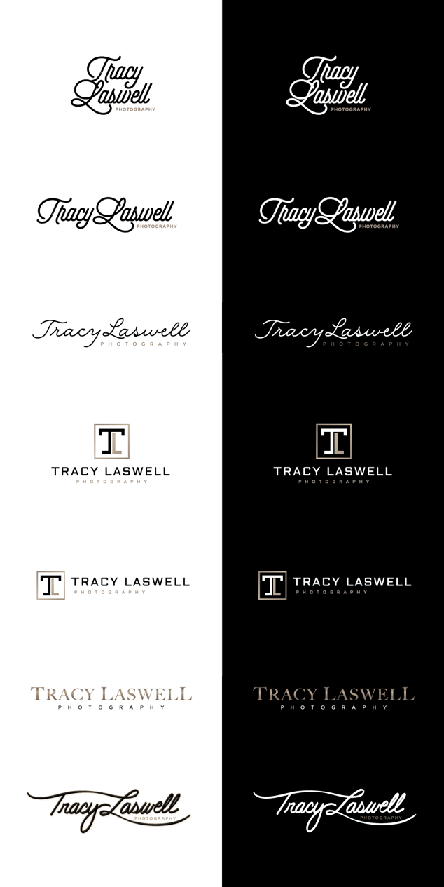 Tracy Laswell initial logo design options