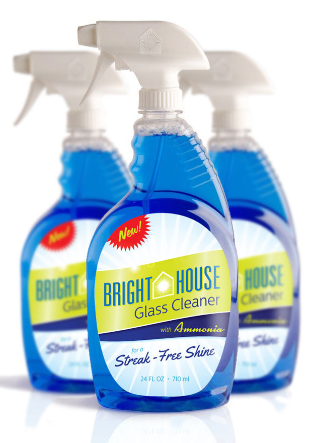 Bright House Glass Cleaner package design