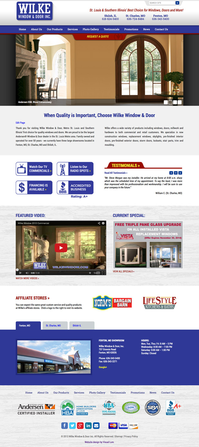 St Louis Wordpress Website For Wilke Window Door