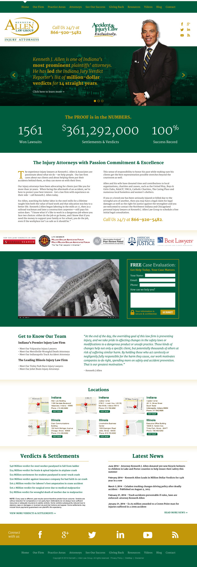 Indiana law firm web design for pitch 