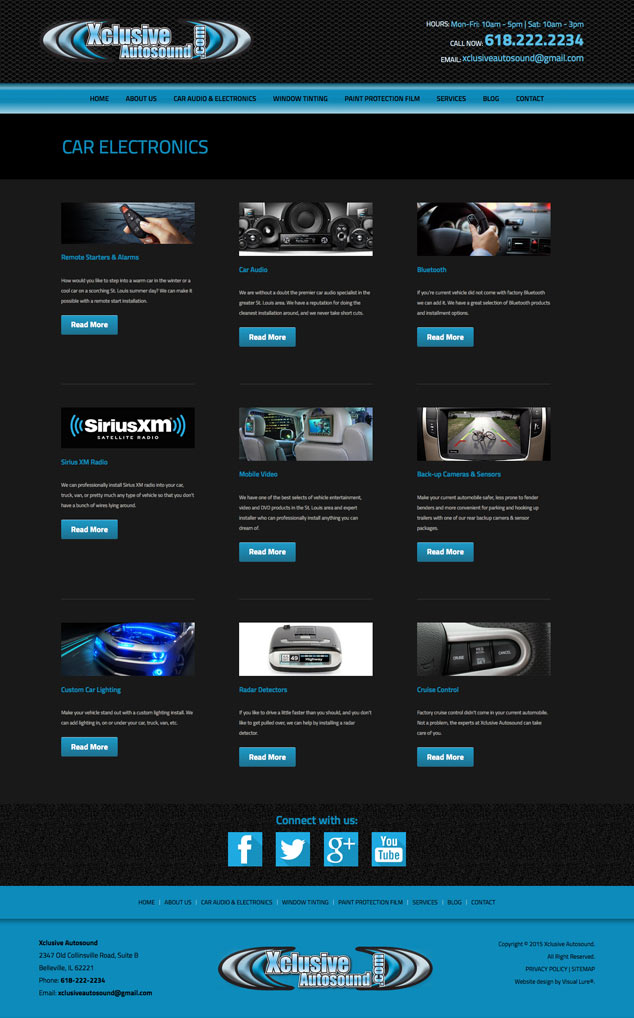 xclusive autosound's electronics website design