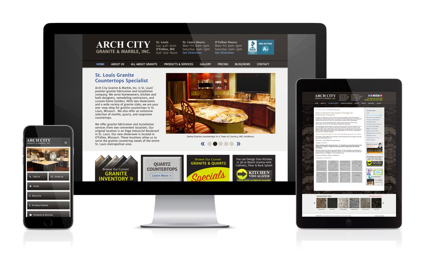 Arch City Granite Website