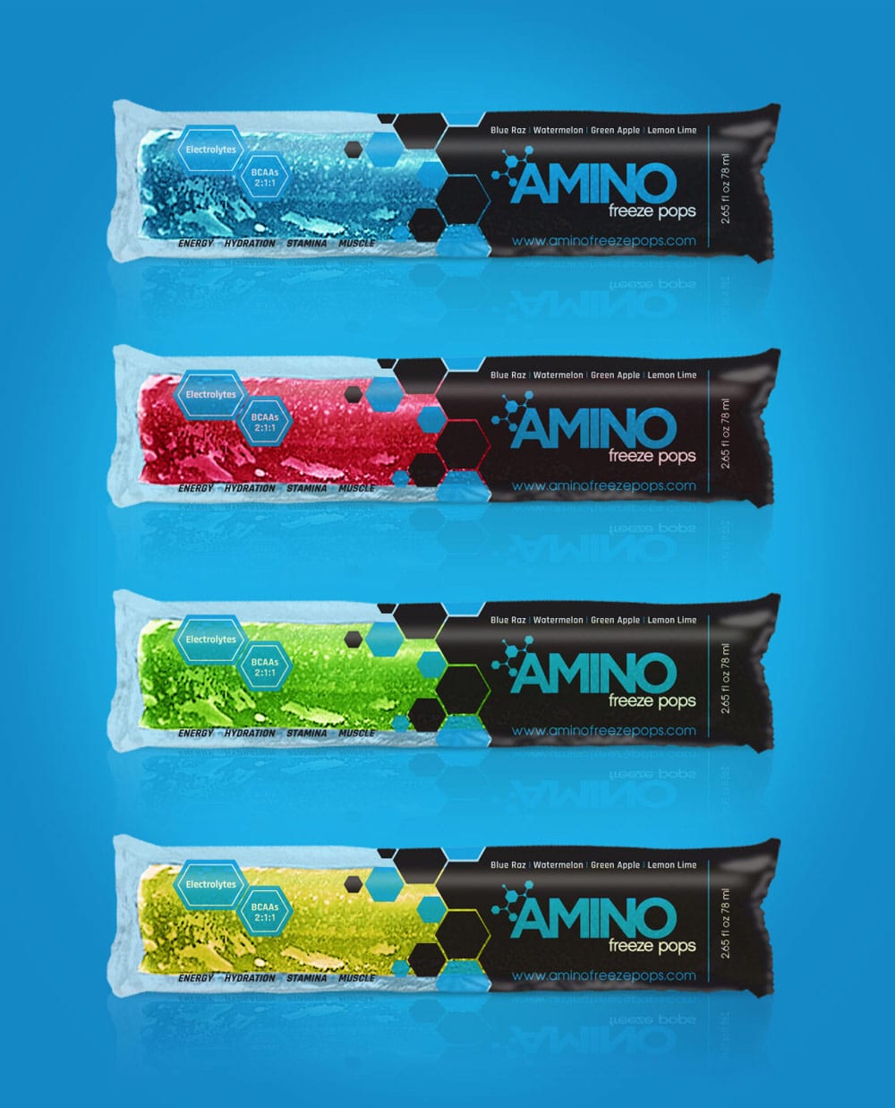 Amino Freeze Pops Packaging