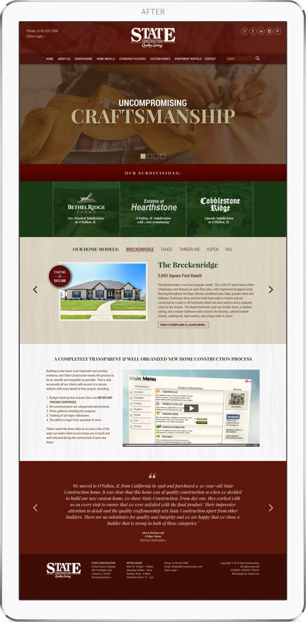 State Construction new website design