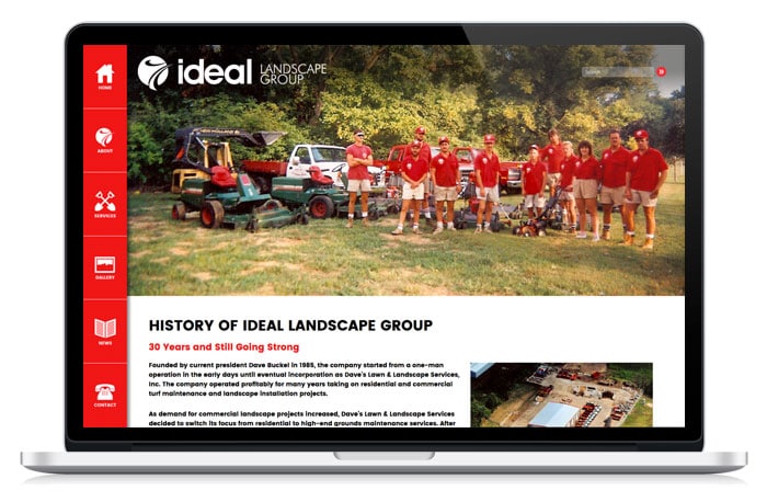 Ideal Landscape Group Website Laptop