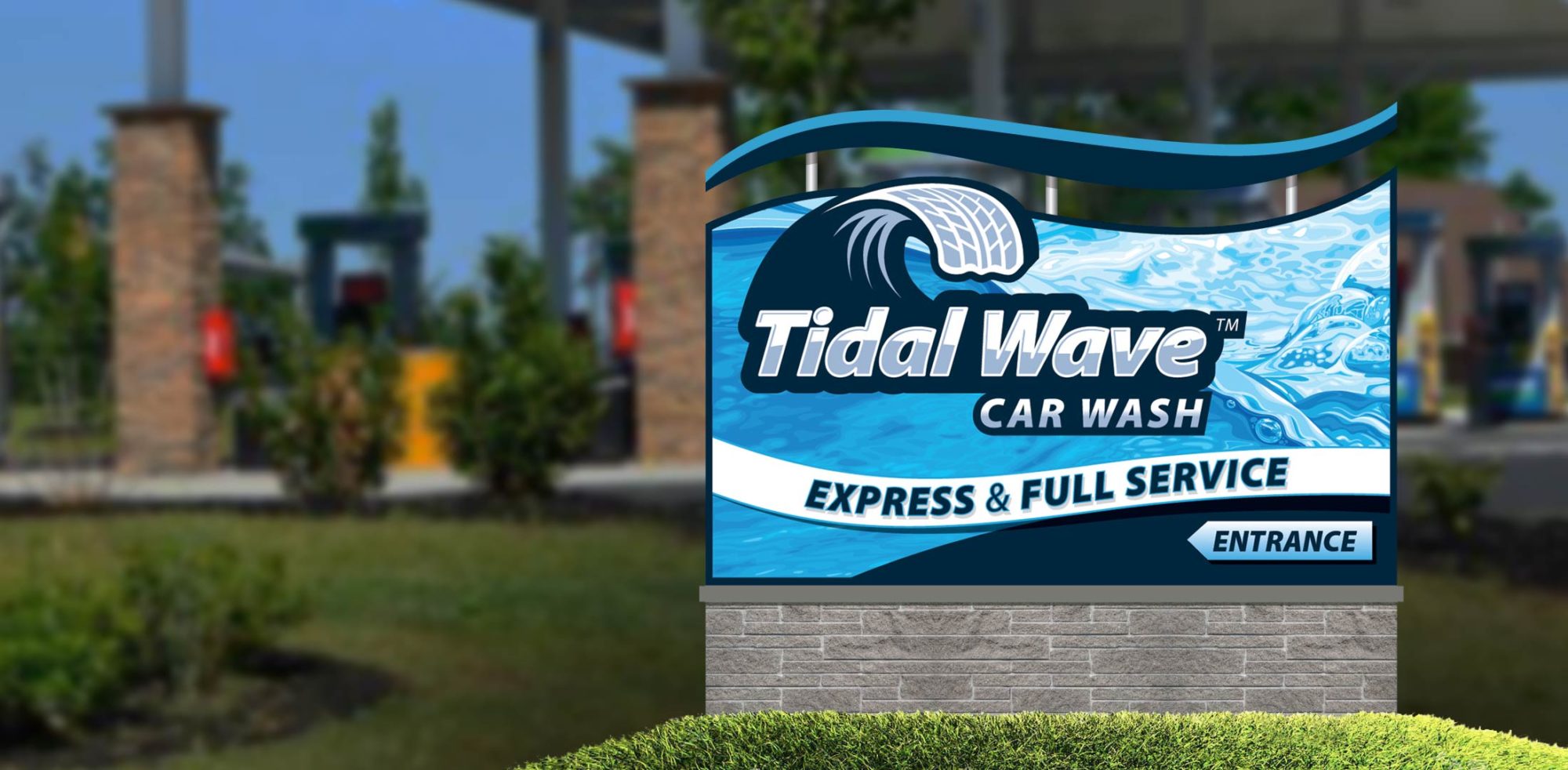 Tidal Wave monument sign design