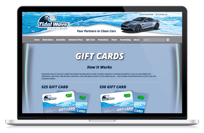 Tidal Wave Car Wash WordPress website