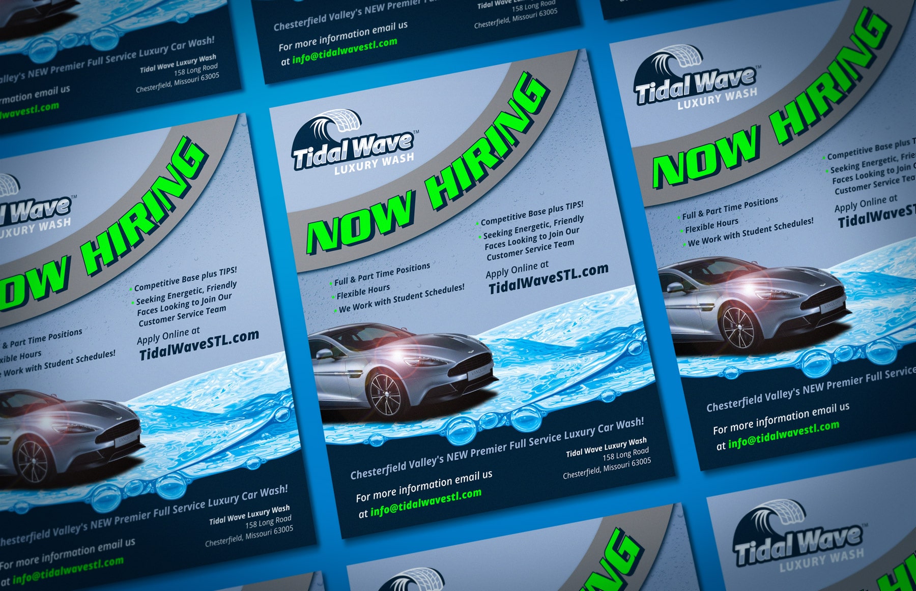 Tidal Wave Now Hiring Flyer Design branding