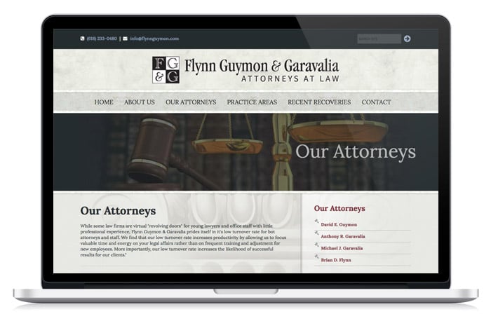 Flynn Law Firm Attorney web page