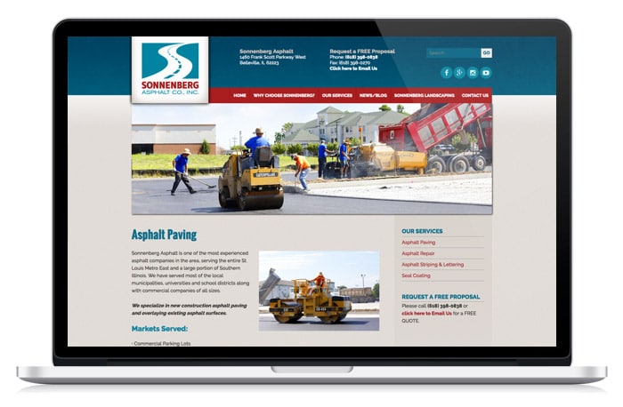 Sonnenberg Asphalt website template page