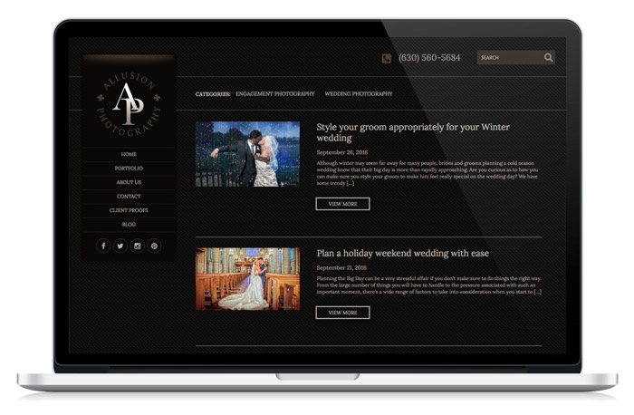Allusion Photography web design