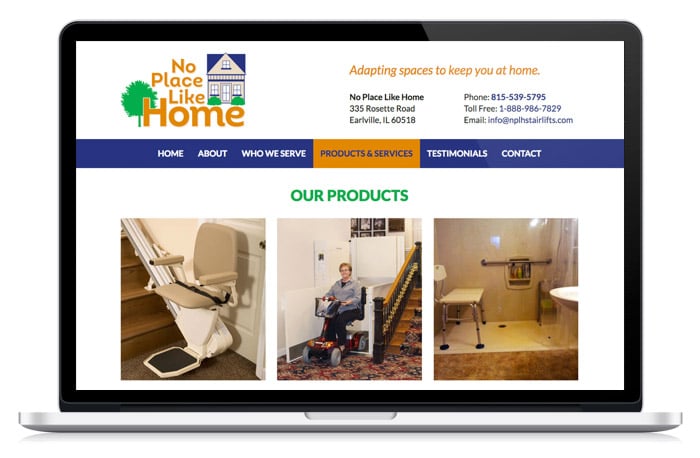 No Place Like Home products webpage