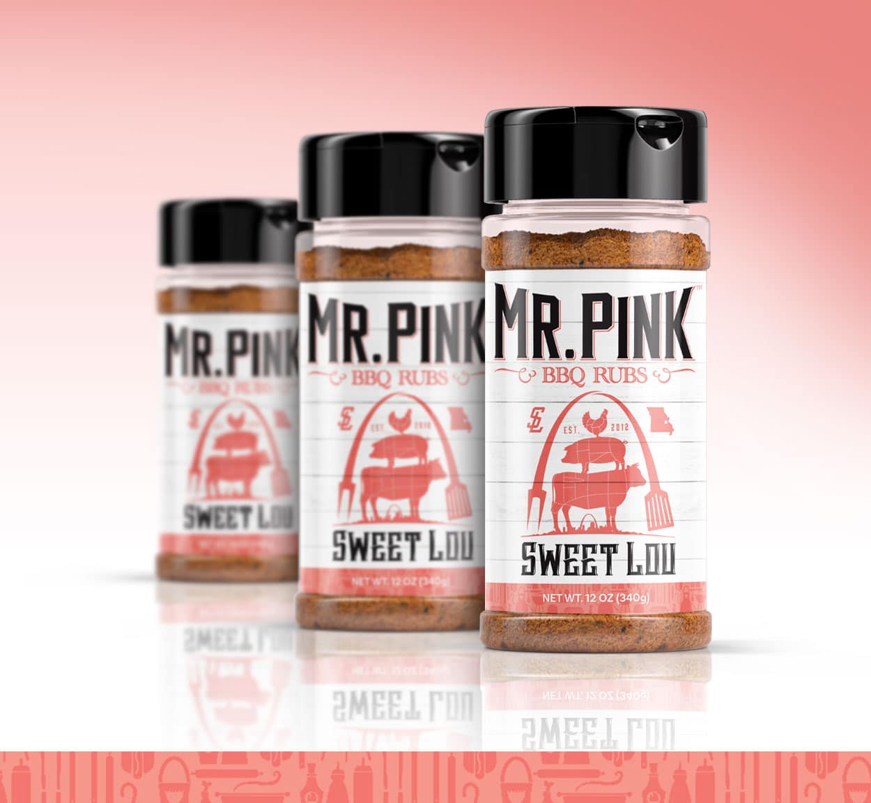 Mr. Pink Sweet Lou BBQ Rub branding