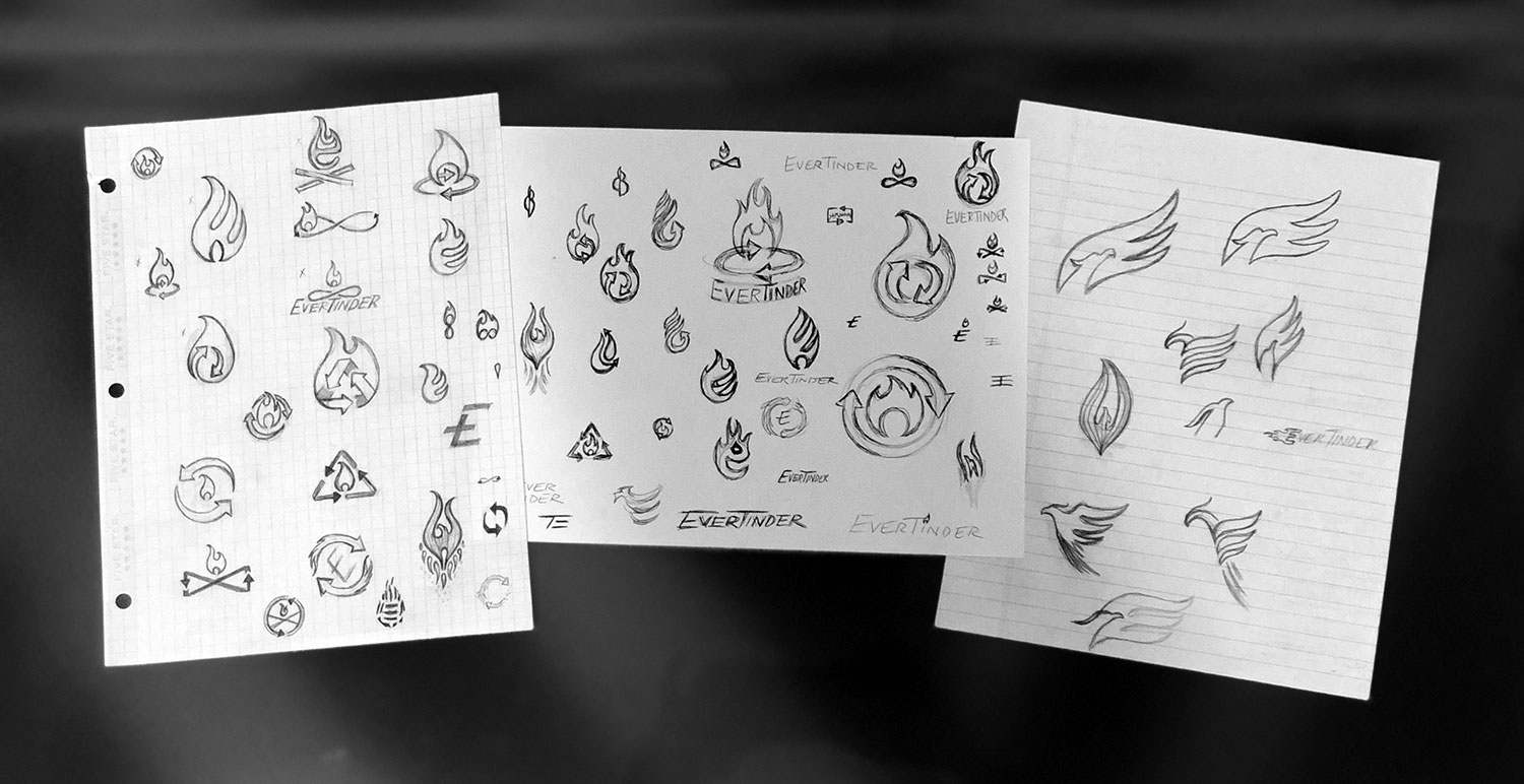 EverTinder logo sketches