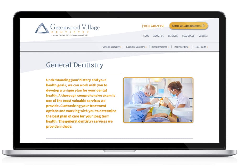 Greenwood Village Dentistry Web design