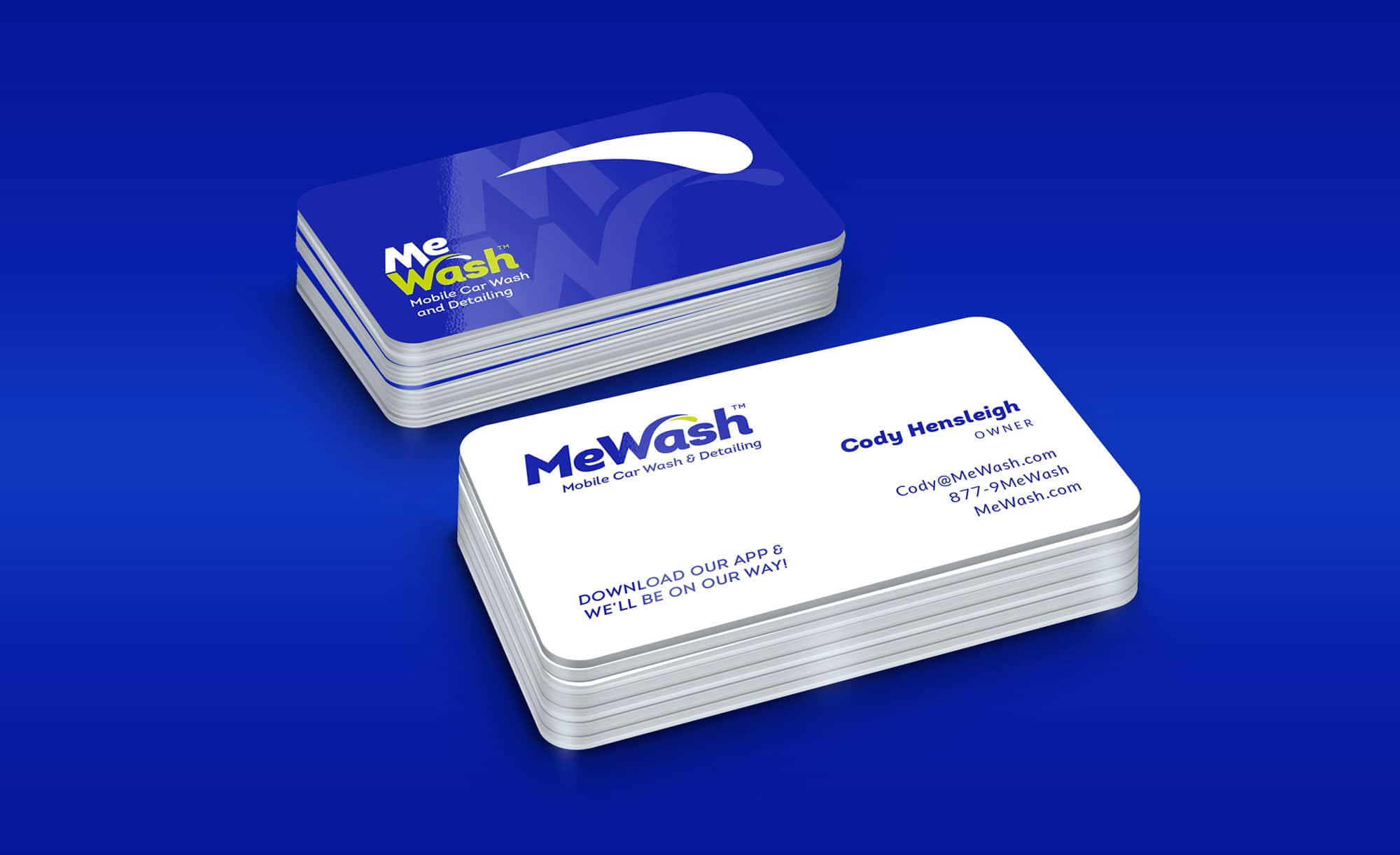 MeWash business card design