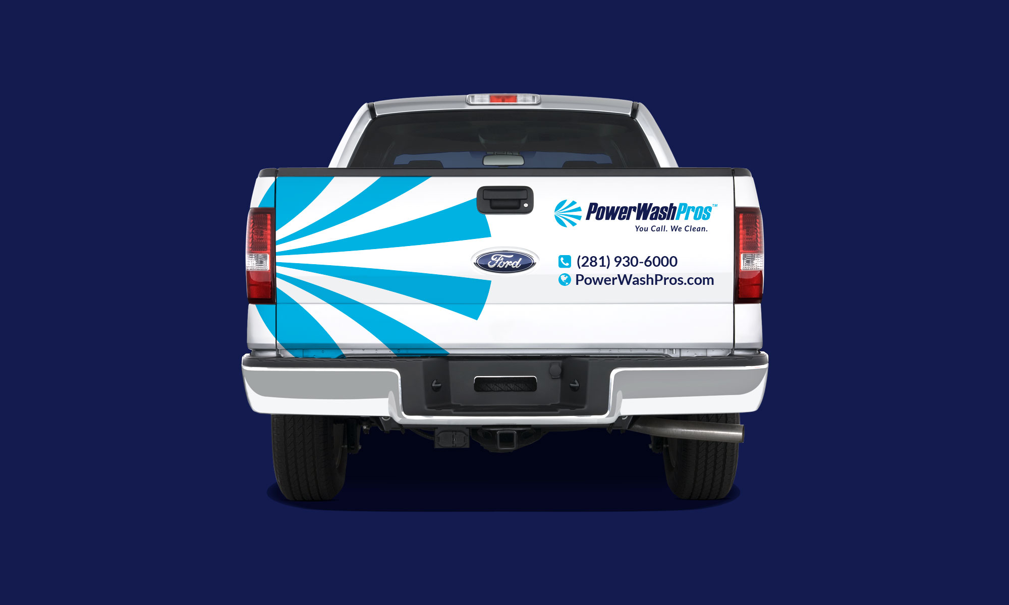 PWP branding truck wrap tailgate
