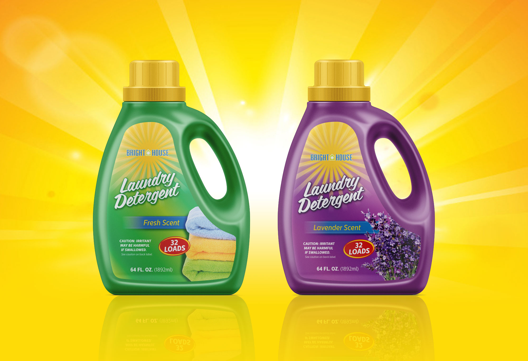 Bright House Laundry Detergent package design