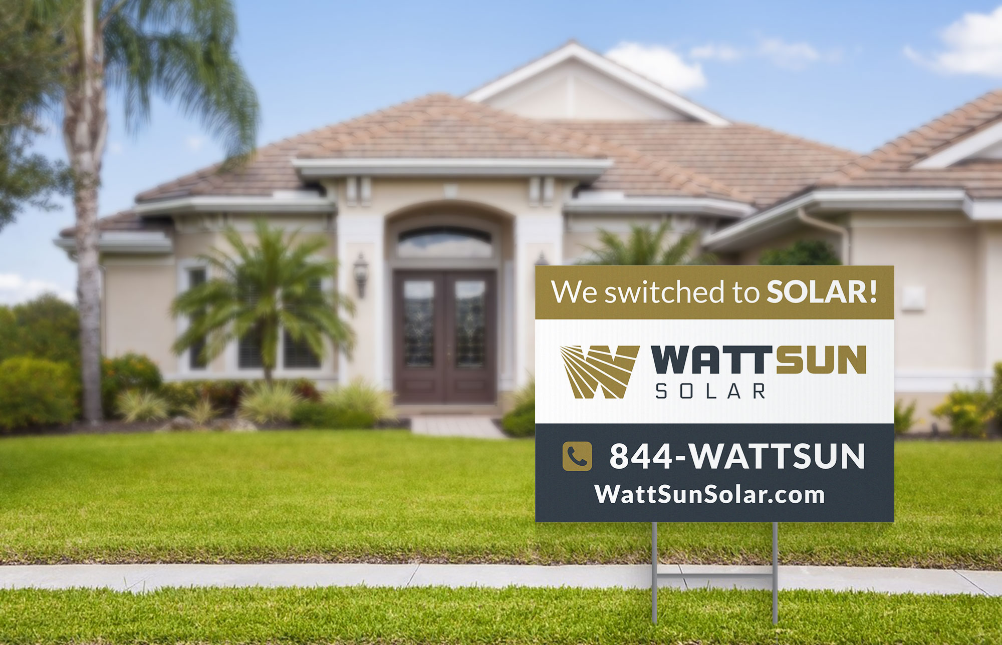 WattSun yard sign design