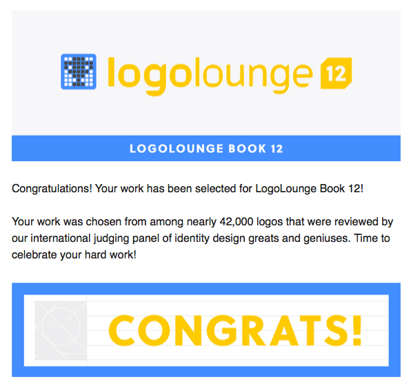 LogoLounge 12 congrats email