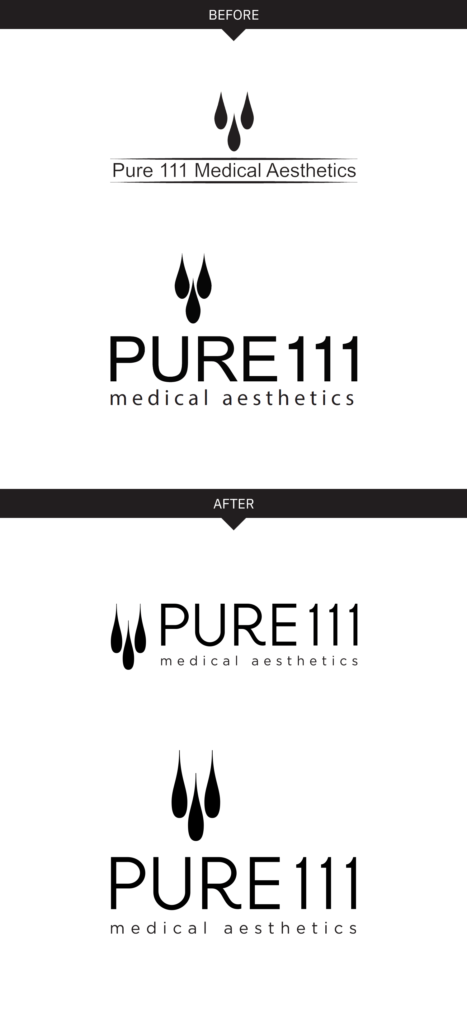 Pure 111 Logo: Before & After