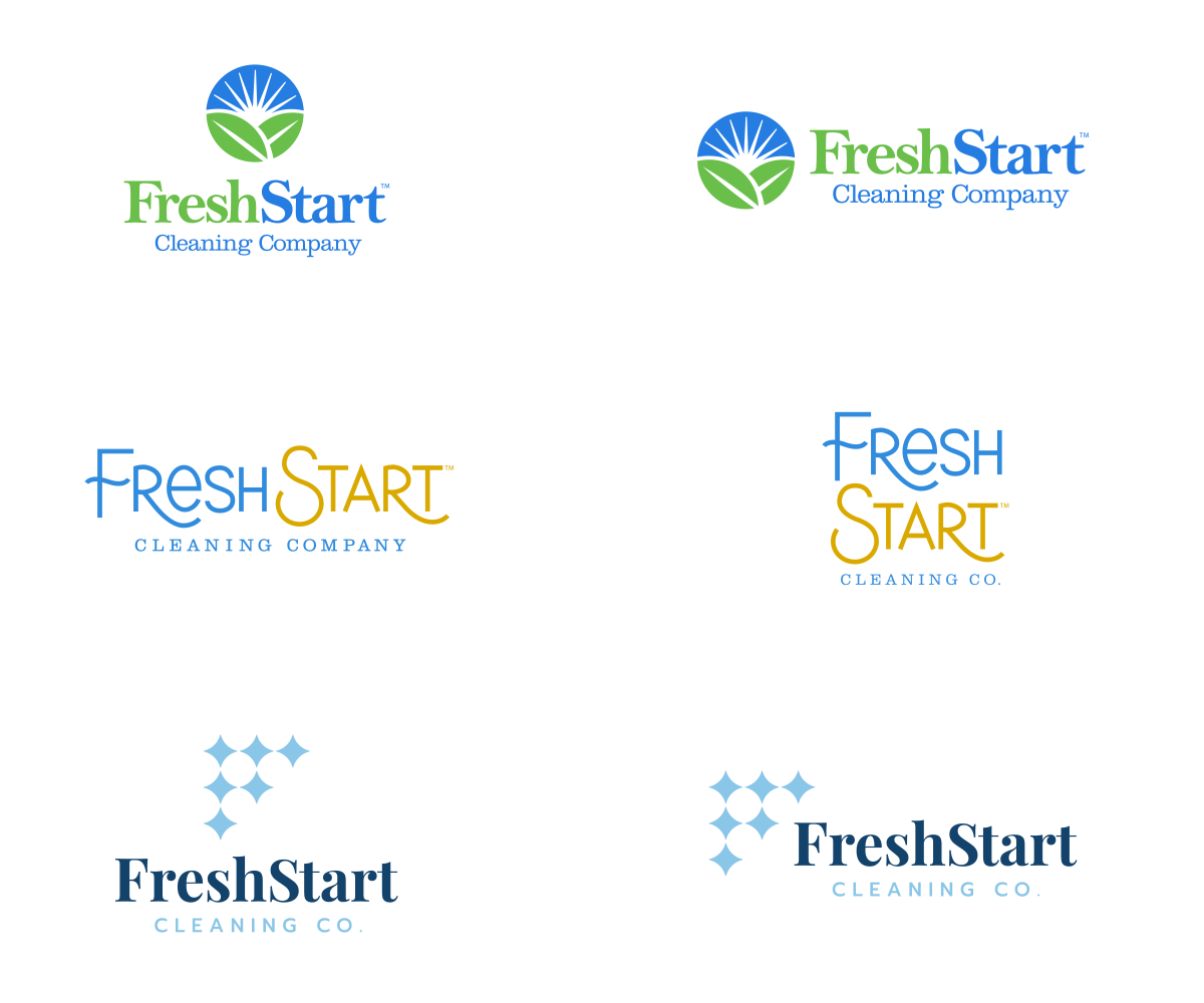 Fresh Start cleaning logo options