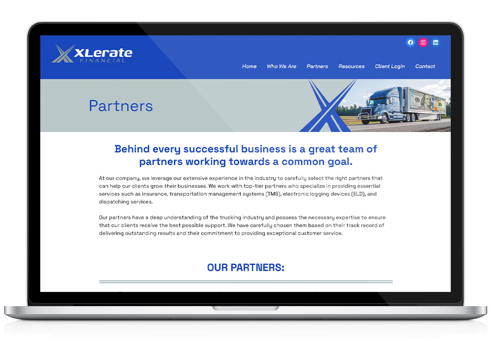 XLerate web design page