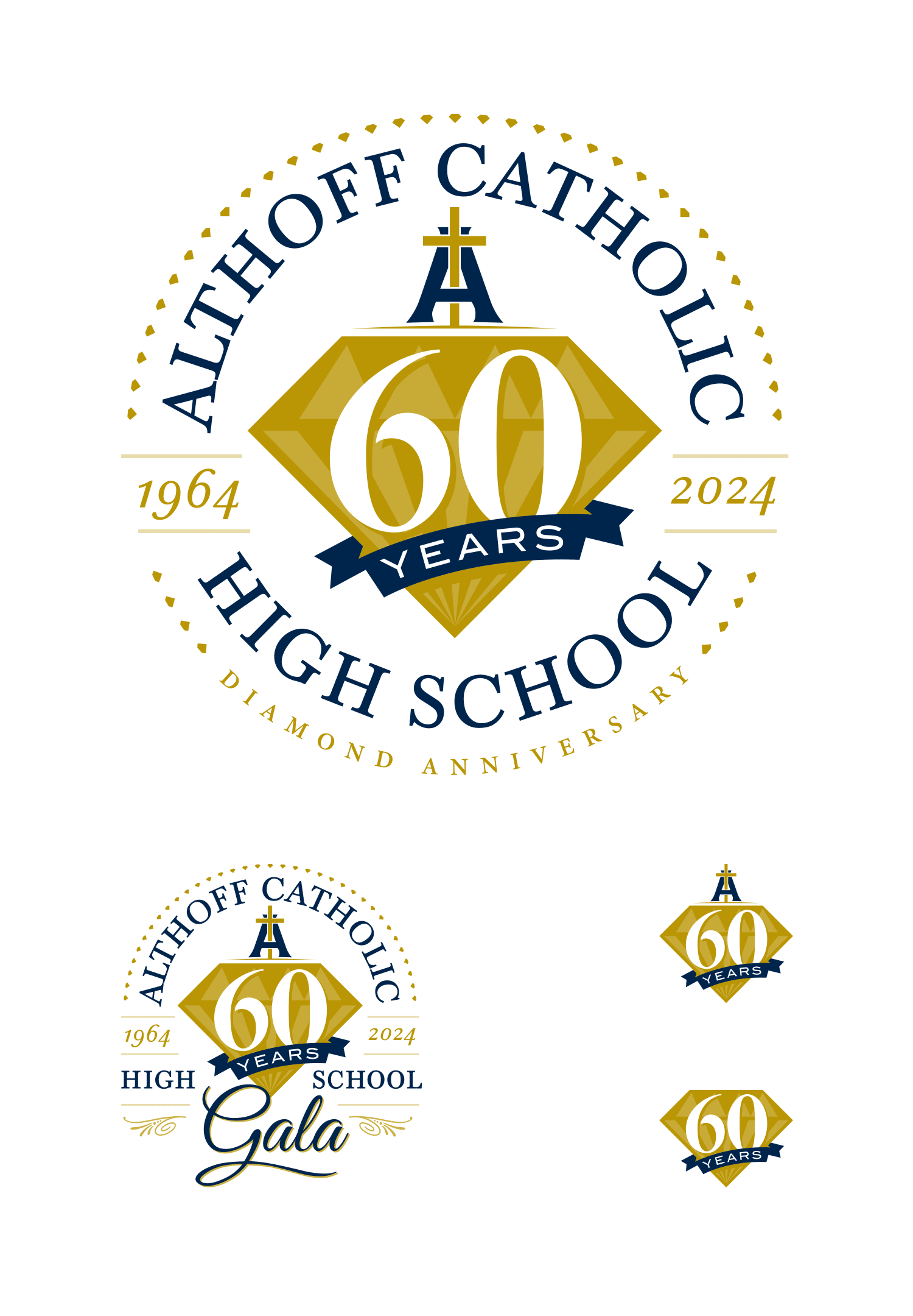 Final ACHS 60th anniversary logo design lockups