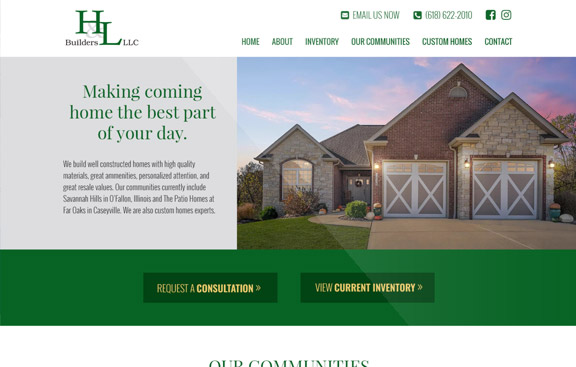 H&L web design home page