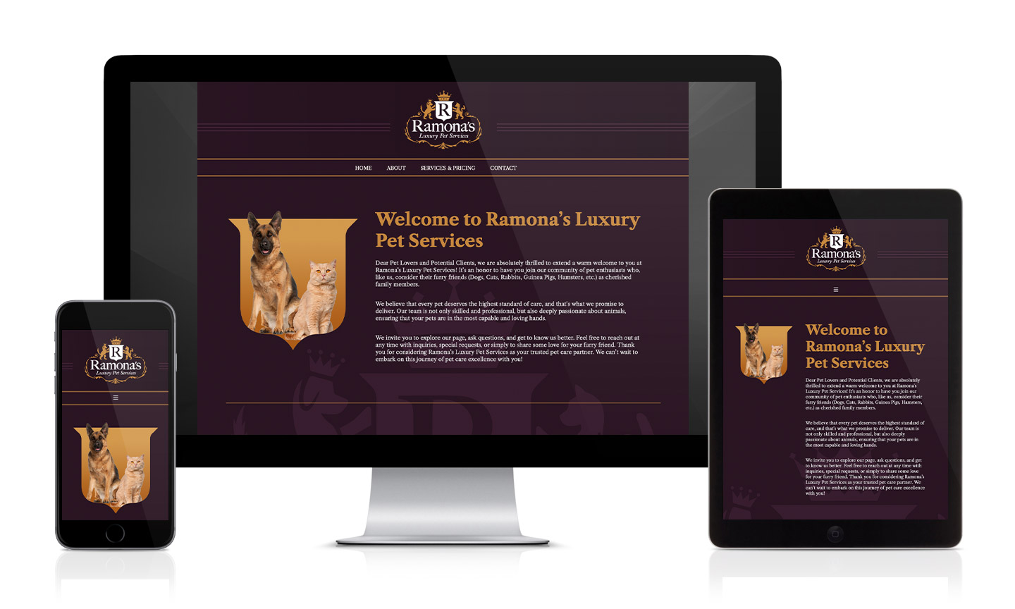 Ramona’s Pet Services Website