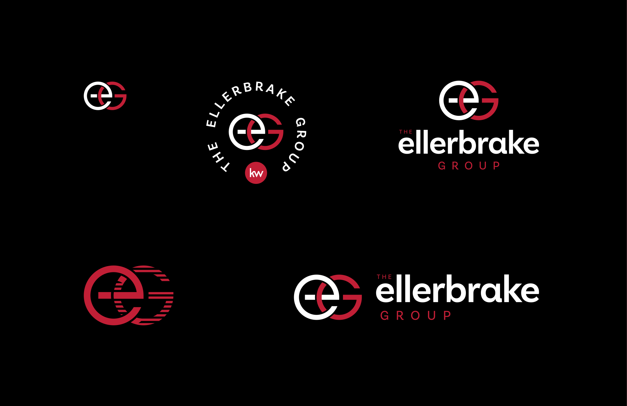 ellerbrake logo lockups w black BG