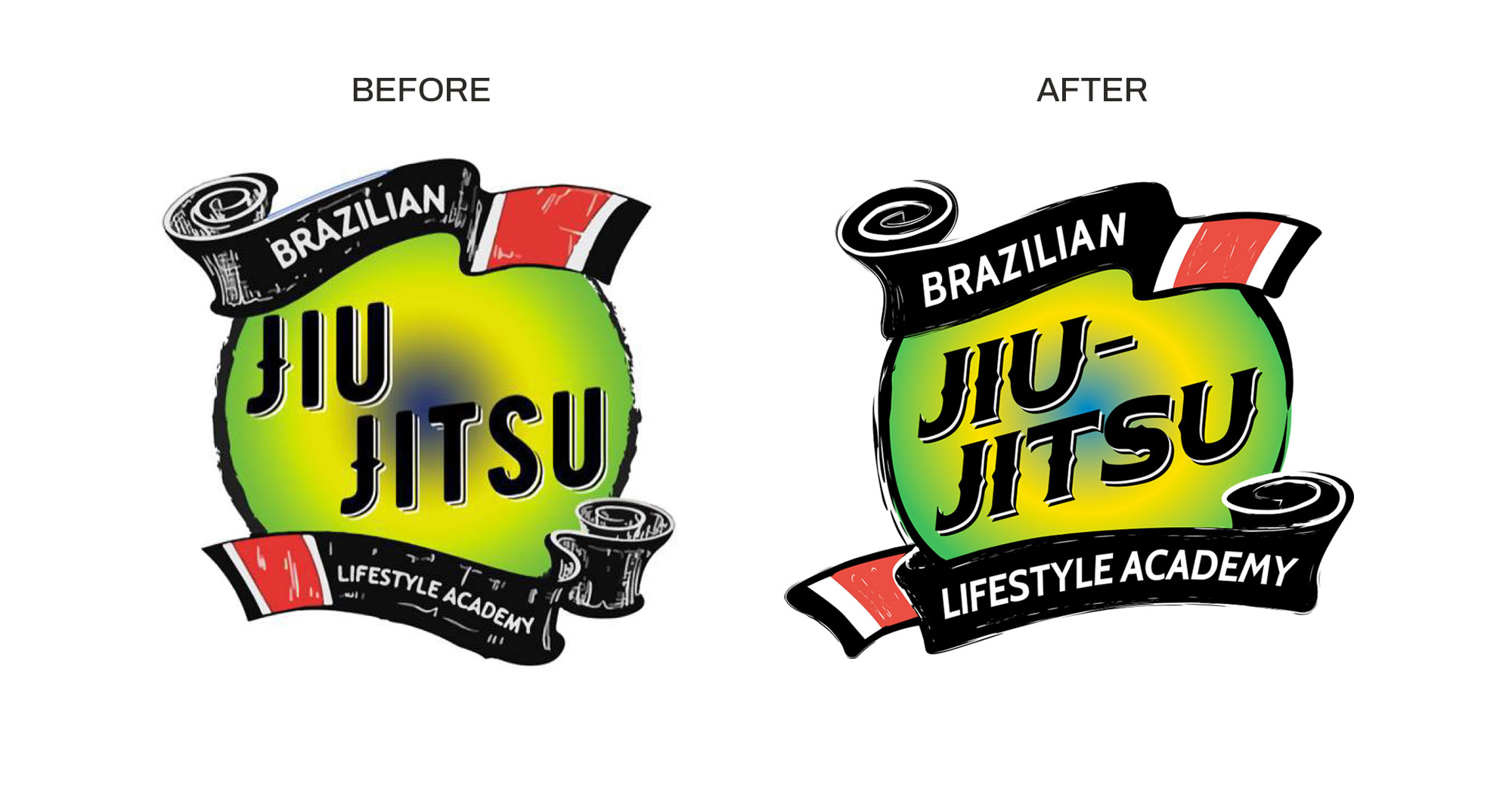 BJJ Lifestyle Academy logo update: Before/After