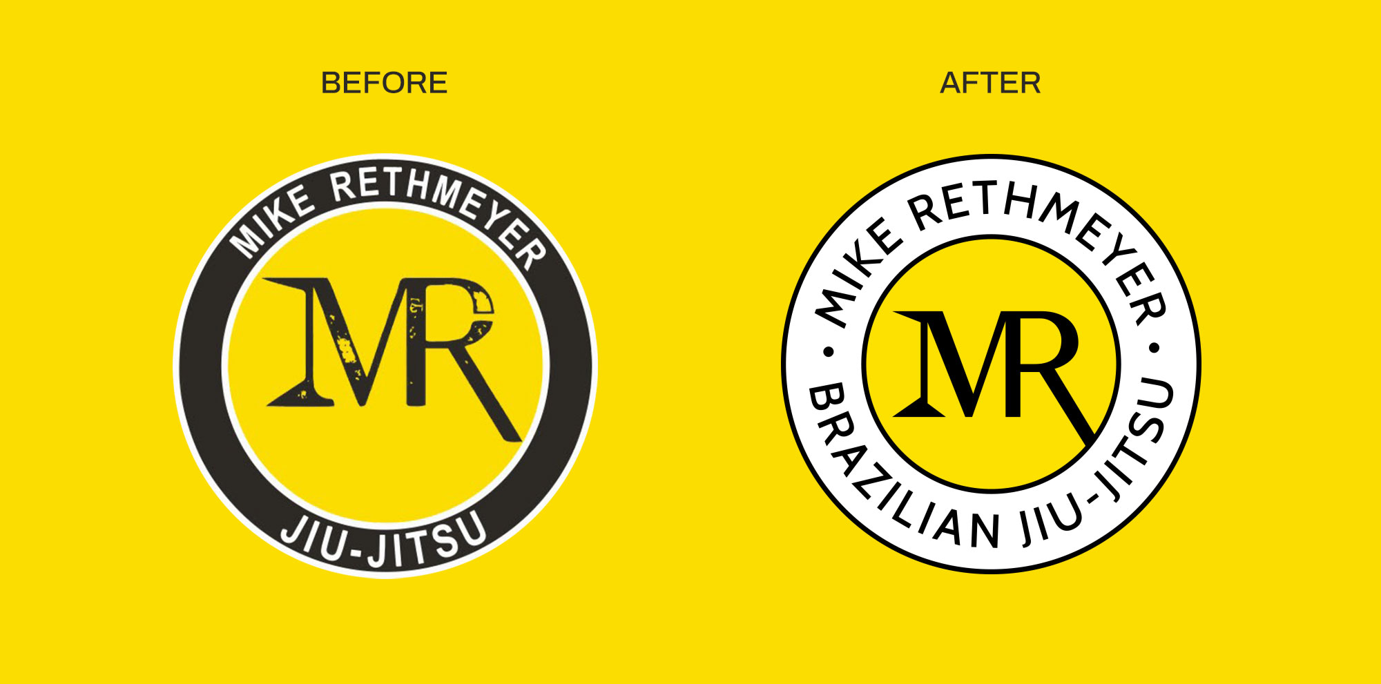 Mike Rethmeyer BJJ logo update: Before/After